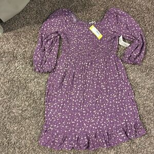NWT light purple flower smocked dress size 18 girls